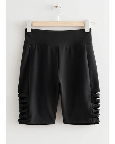 & Other Stories Cut-out Biker Shorts - Black