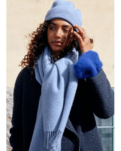 & Other Stories Oversized Wool Scarf - Blue