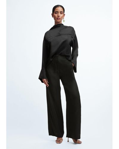 & Other Stories Straight High-waist Pants - Black