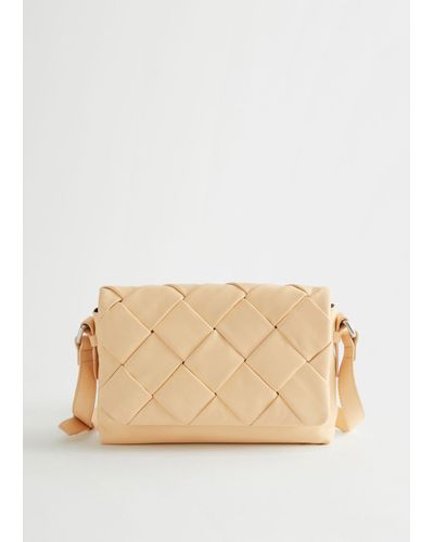 & Other Stories Braided Leather Crossbody Bag - Natural