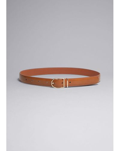 & Other Stories Leather Belt - Grey