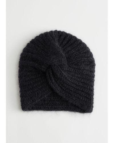 & Other Stories Mohair Knit Turban - Black