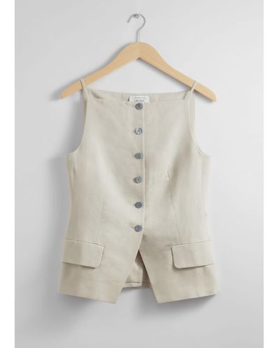 & Other Stories Tailored Strappy Waistcoat - Natural