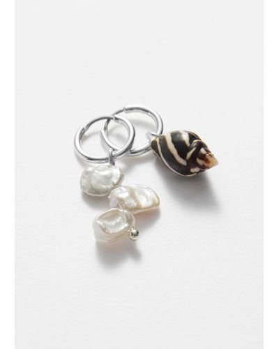 & Other Stories Seashell Hoop Earrings - White