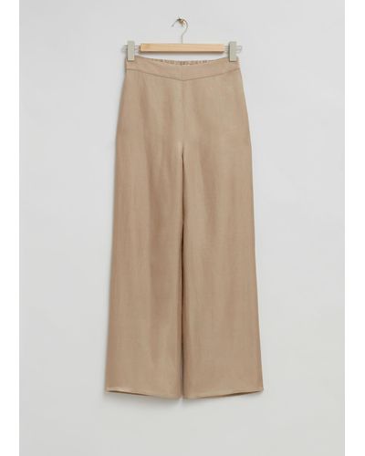 & Other Stories High Waist Wide-leg Trousers - Natural