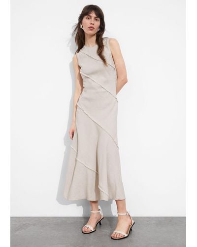 & Other Stories Sleeveless A-line Midi Dress - Natural
