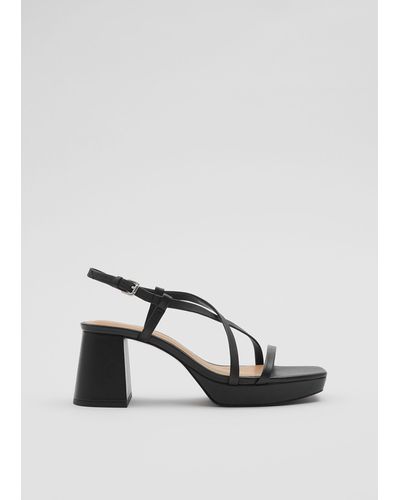 & Other Stories Strappy Leather Sandals - Black
