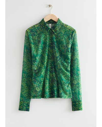 & Other Stories Printed Fitted Shirt - Green