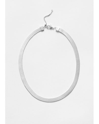 & Other Stories Wide Snake-chain Necklace - White