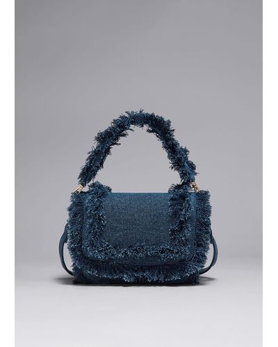 & Other Stories Frayed Denim Bag - Blue