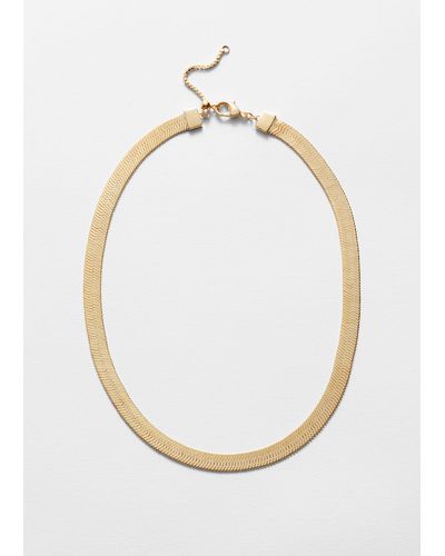 & Other Stories Wide Snake-chain Necklace - White