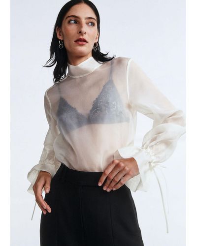 & Other Stories Sheer Silk Blouse - Grey