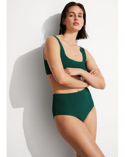 & Other Stories Textured Bikini Briefs - Green