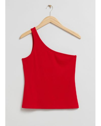& Other Stories One Shoulder Top - Red