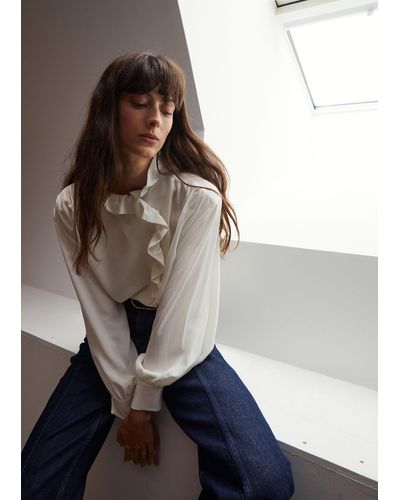 & Other Stories Oversized Silk Blouse - Blue