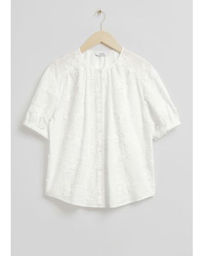 & Other Stories Oversized Puff-sleeve Blouse - Blue