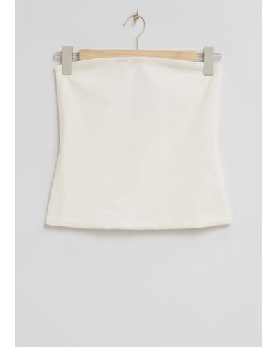 & Other Stories Strapless Tube Top - White
