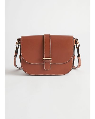 & Other Stories Crossbody Leather Bag - Natural