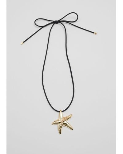 & Other Stories Starfish Cord Necklace - Natural