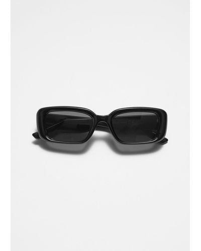 & Other Stories Bold Rectangular-frame Sunglasses - Black