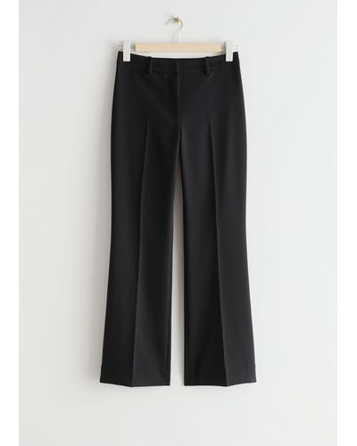 & Other Stories Flared Press Crease Trousers - Black