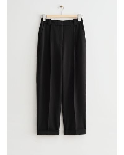 & Other Stories Tapered High Waist Trousers - White