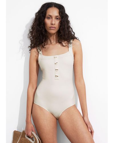 & Other Stories Button-detailed Swimsuit - White