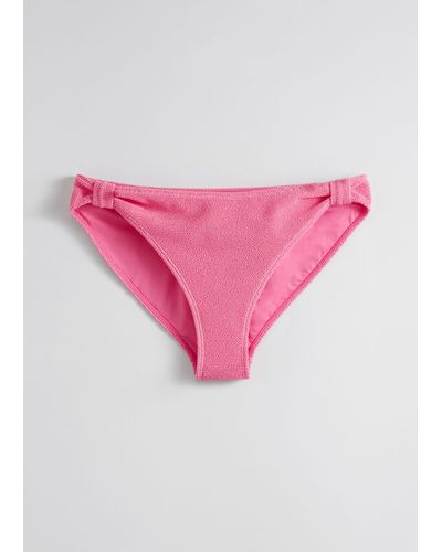 & Other Stories Textured Bikini Briefs - Pink