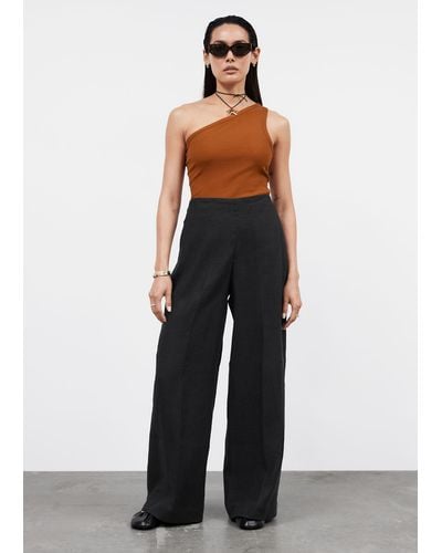 & Other Stories Breezy High-waist Trousers - White