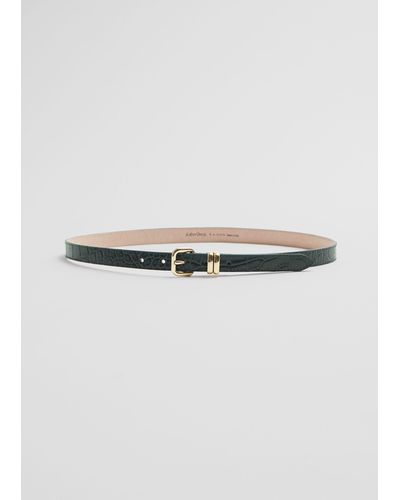 & Other Stories Classic Leather Belt - White