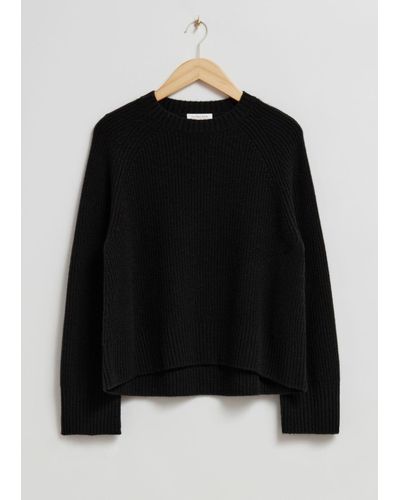 & Other Stories Boxy Cashmere Sweater - Blue