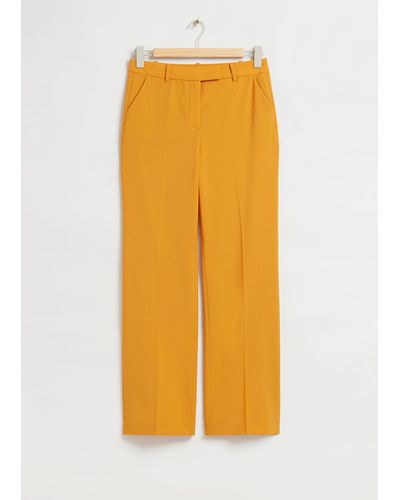 & Other Stories Straight Low Waist Pants - Orange