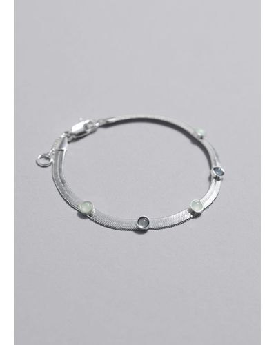 & Other Stories Stone Embellished Chain Bracelet - Grey