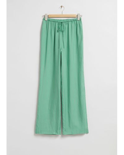 & Other Stories Loose-fit Drawstring Pants - Green