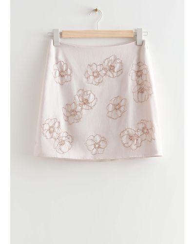 & Other Stories Textured Mini Skirt - Natural