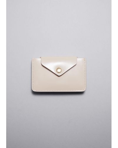 & Other Stories Leather Card Holder - White