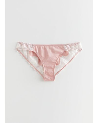 & Other Stories Lace-trimmed Briefs - Pink