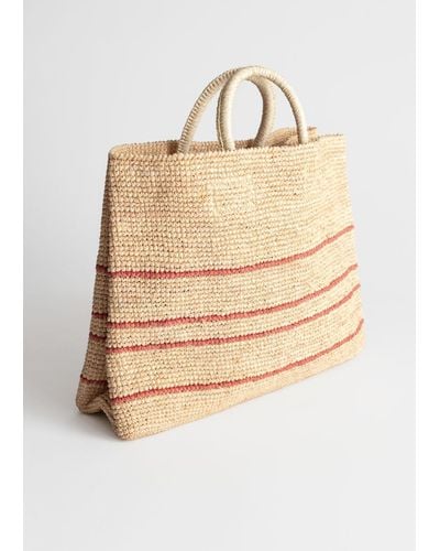 & Other Stories Large Woven Straw Tote - Natural