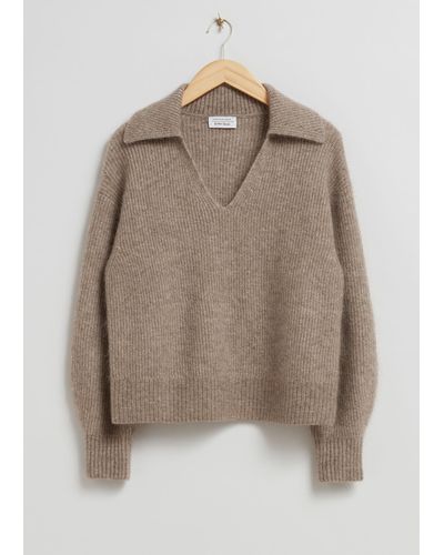 & Other Stories Mohair Knit Sweater - Brown