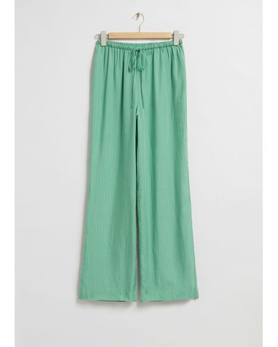 & Other Stories Loose-fit Drawstring Trousers - Green