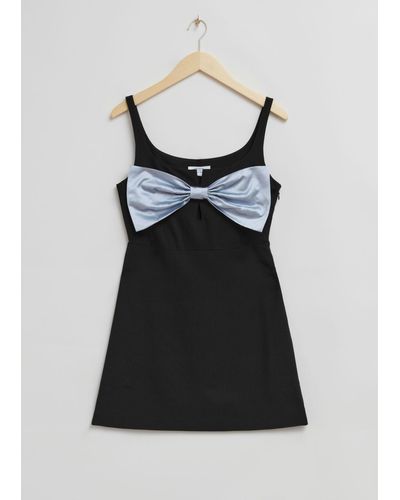& Other Stories Big Bow-detailed Mini Dress - Black