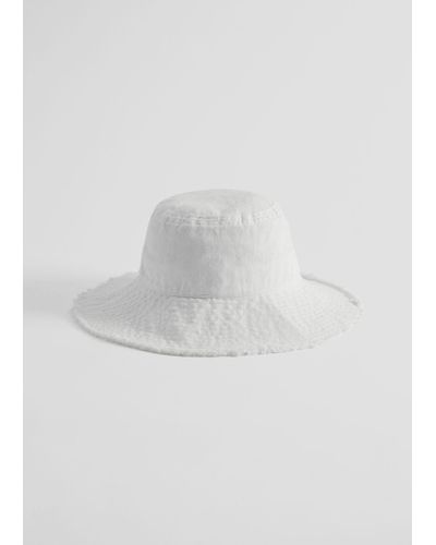 & Other Stories Fringed Bucket Hat - White