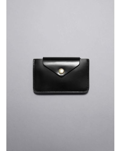 & Other Stories Leather Card Holder - Black