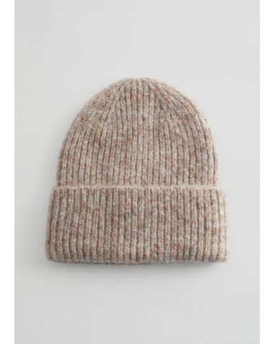 & Other Stories Wool Blend Beanie - Natural