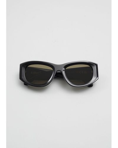 & Other Stories Sporty Silhouette Acetate Sunglasses - Black