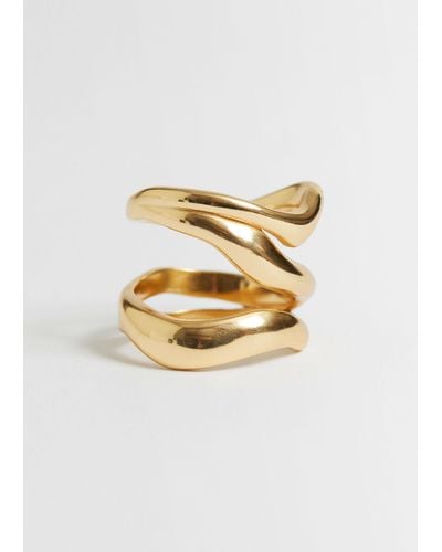 & Other Stories Triple Band Ring - White