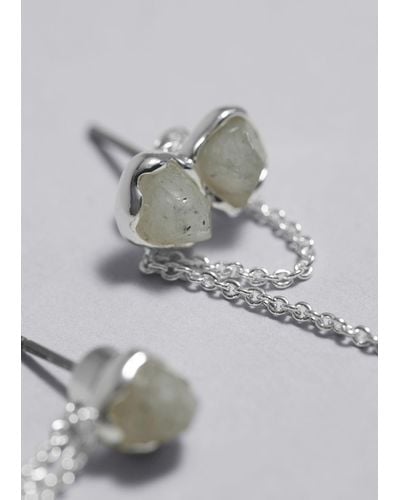 & Other Stories Semi-precious Stone Earrings - Grey