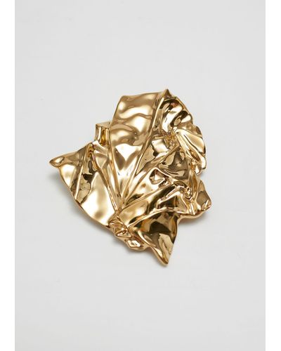 & Other Stories Bold Sculptural Brooch - Metallic