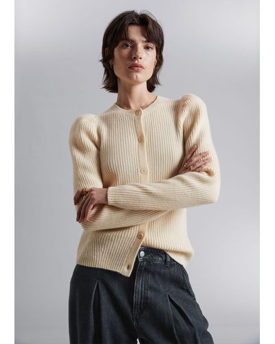 & Other Stories Slouchy Ribbed Mock Neck Jumper - White