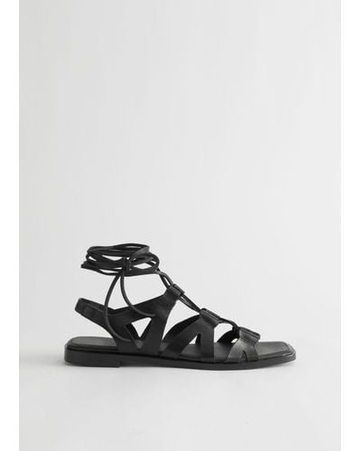& Other Stories Leather Gladiator Sandal - White